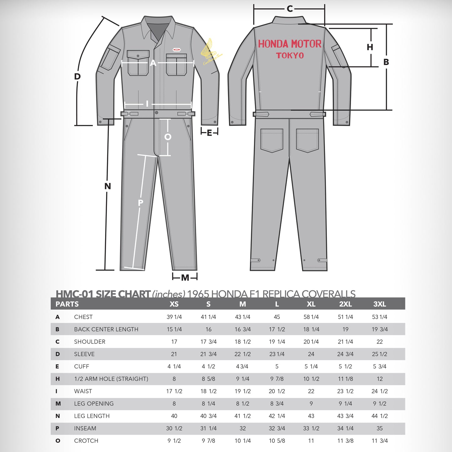 1965 Honda F1 Replica Team Coveralls - LIMITED EDITION