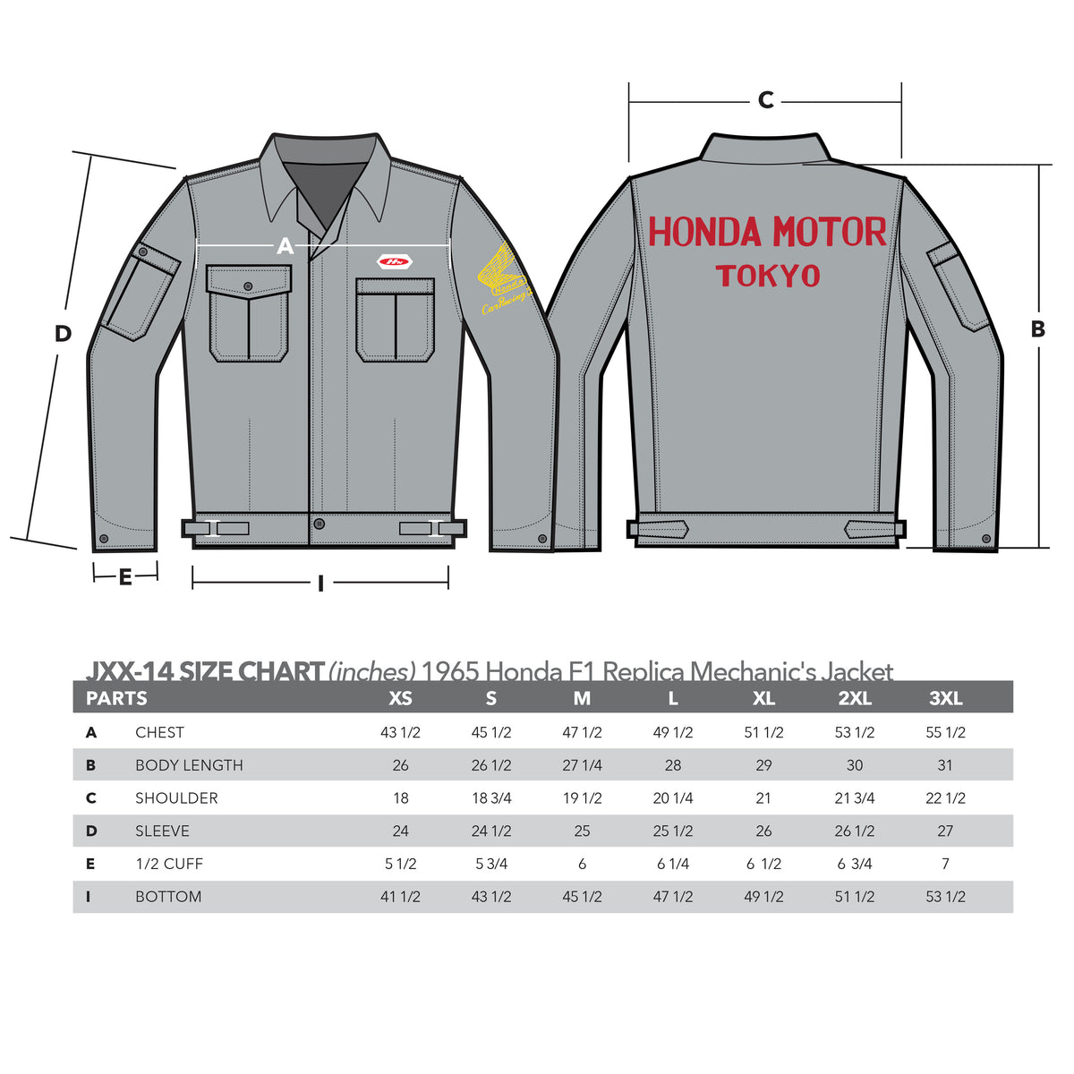 1965 Honda F1 Replica Mechanic's (jumpsuit) Jacket