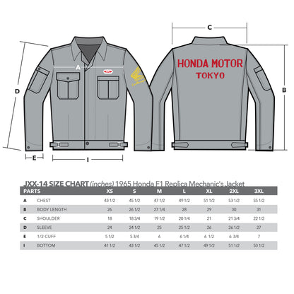 1965 Honda F1 Replica Mechanic's (jumpsuit) Jacket