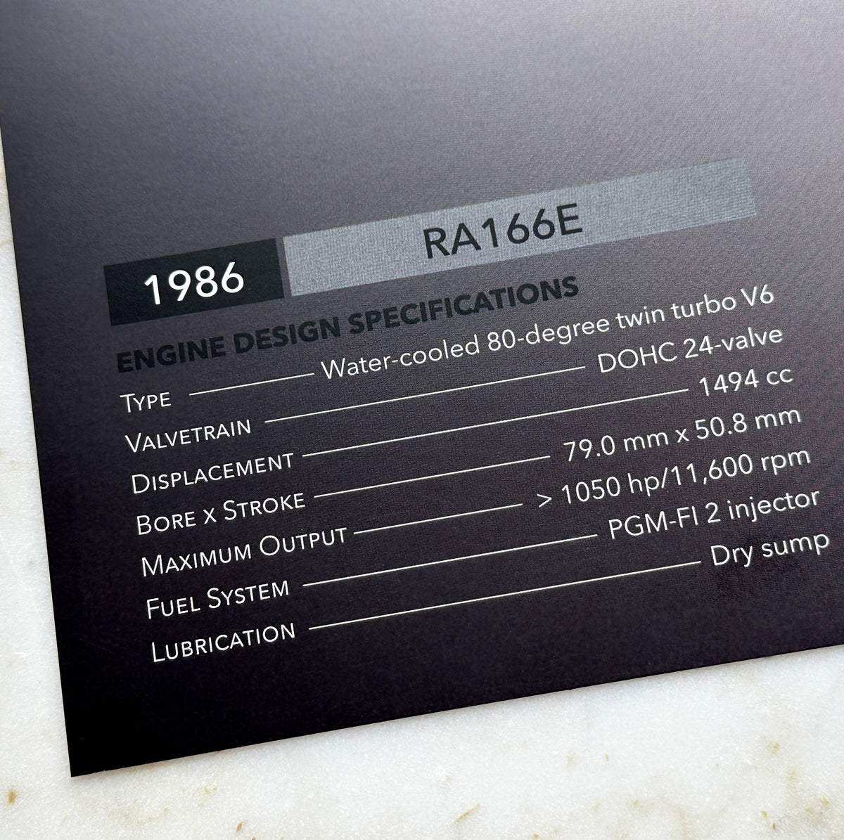 RA166E - Honda V6 Turbo F1 Engine Poster