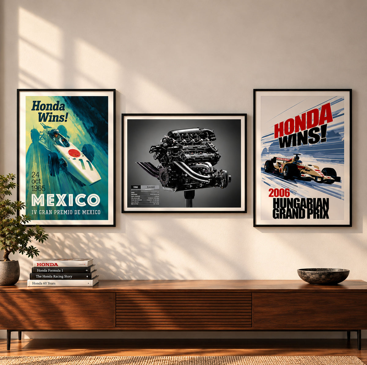 Honda F1 Poster Bundle 1: Mexico, Hungary, RA166E
